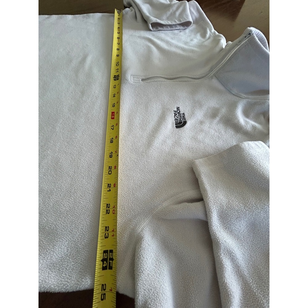 The North Face Mens Fleece 1/4 Zip Pullover Jacket TKA 100 Cream Off-White XL - Picture 2 of 11